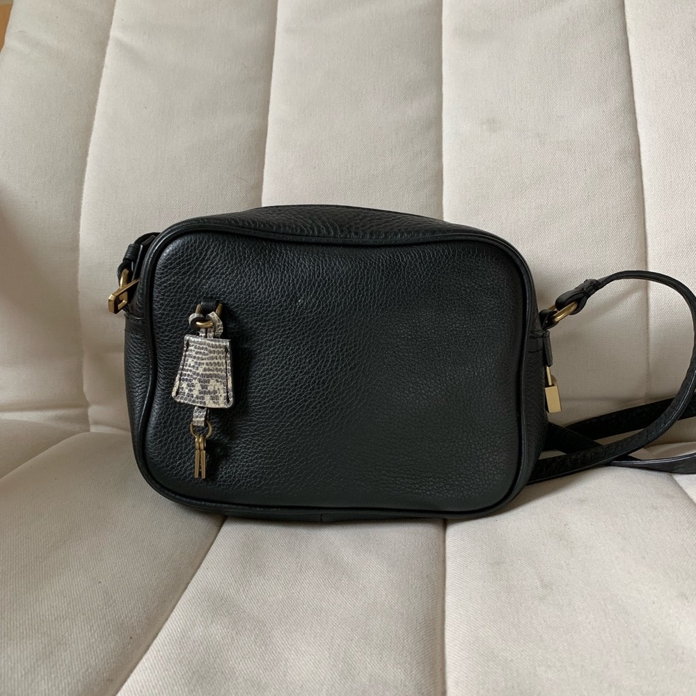 J Crew Signet Bag in Italian Leather Black